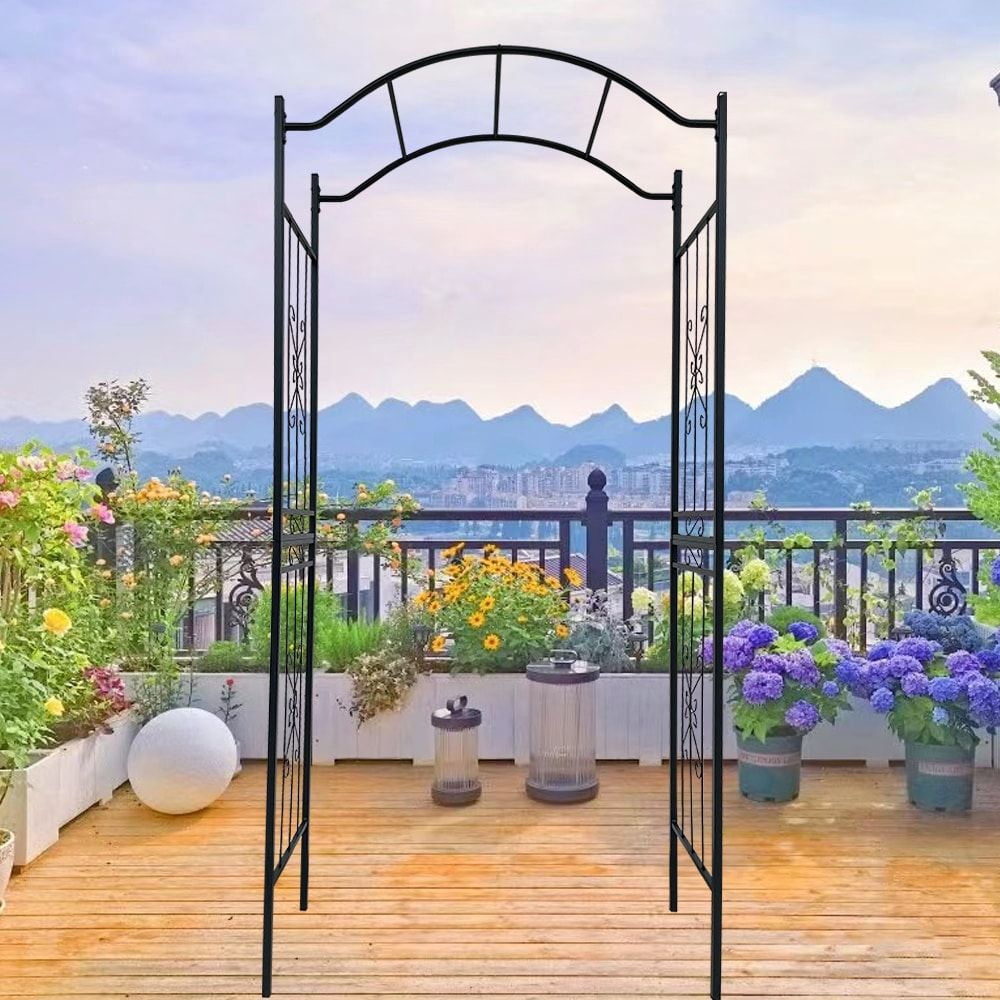 Metal Garden Arch Garden Arbor Trellis Climbing Plants Support Arch ...