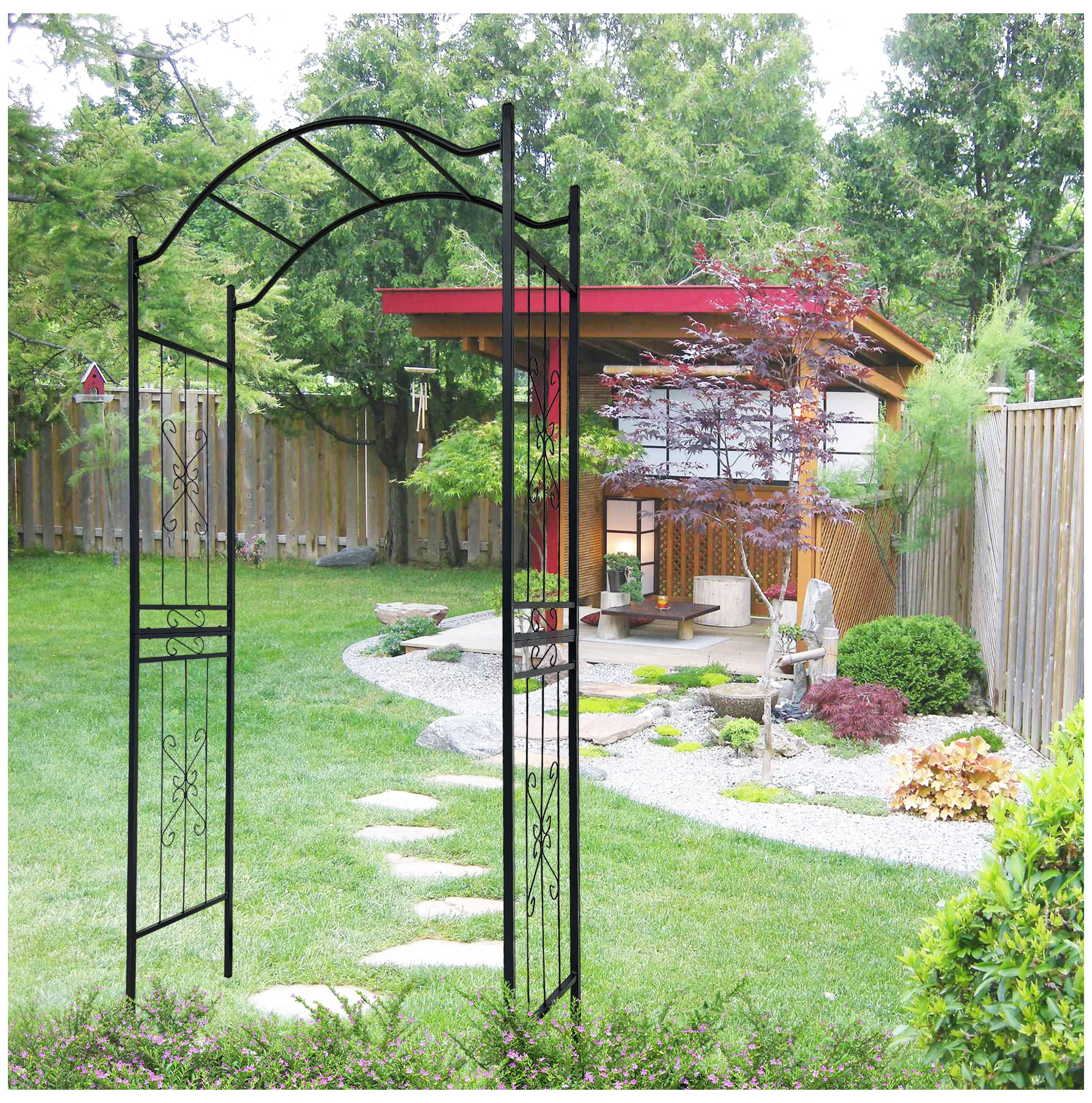 Metal Garden Arch Garden Arbor Trellis Climbing Plants Support Arch ...