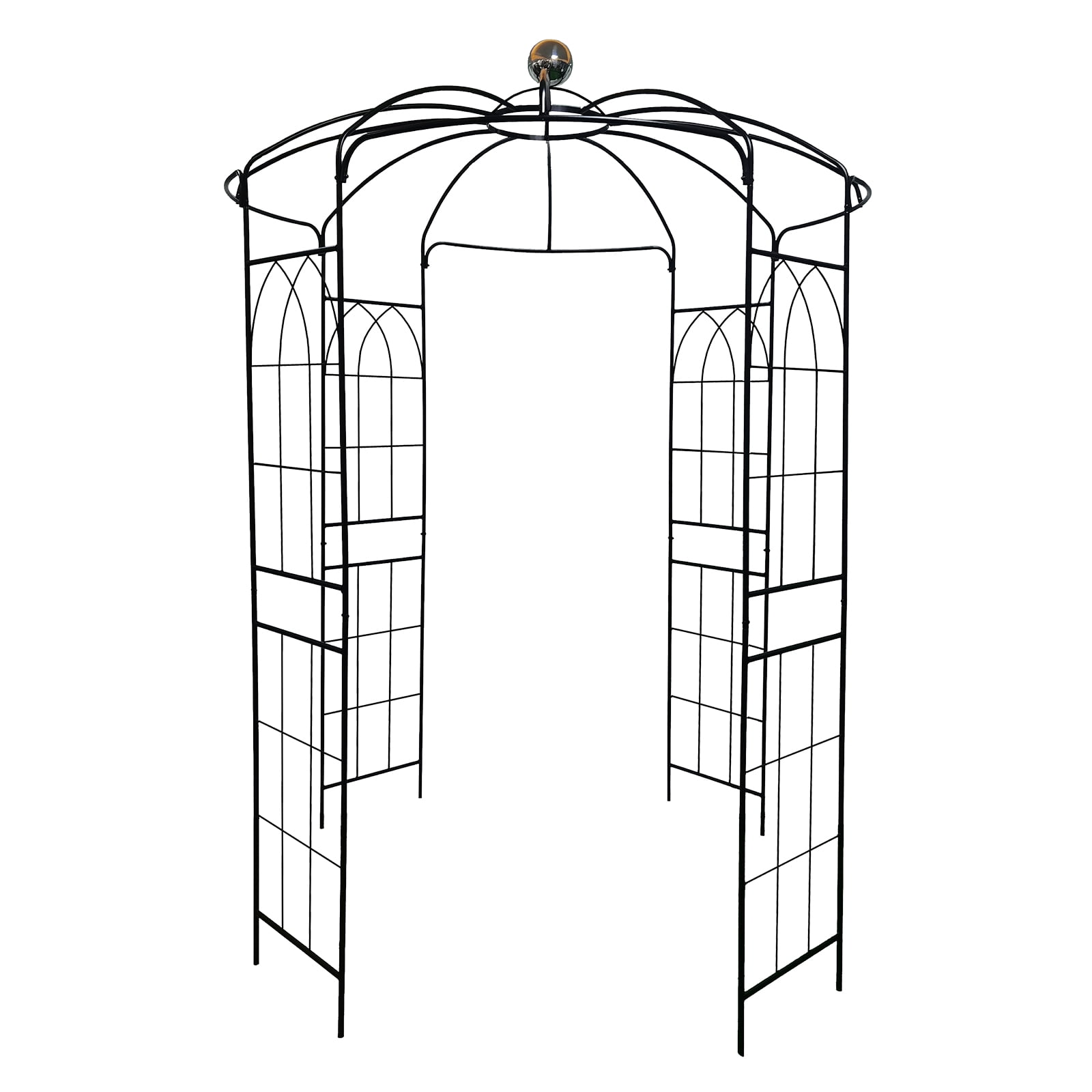 Metal Garden Arch Iron Garden Arbors Gazebo Birdcage Shape Iron Arbors ...