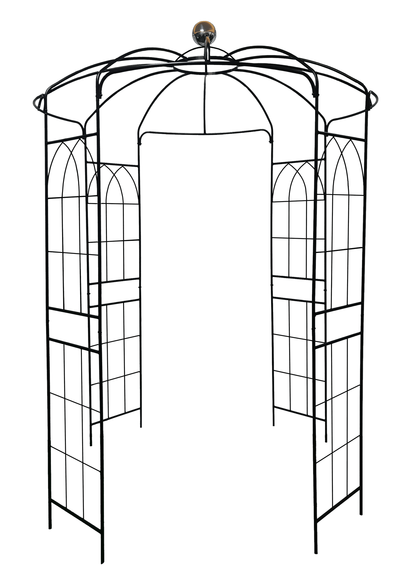 Metal Garden Arch Iron Garden Arbors Gazebo Dia 81.3'' x 114.2'' High ...