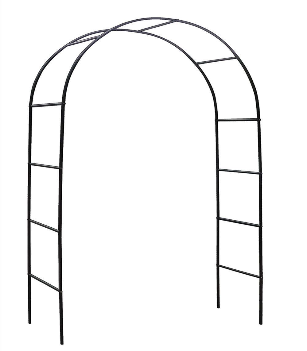 Metal Garden Arch Trellis; Adjustable Arbor Trellis for Garden Climbing Plants Support or Wedding Decor, Black 78"H x 45"W