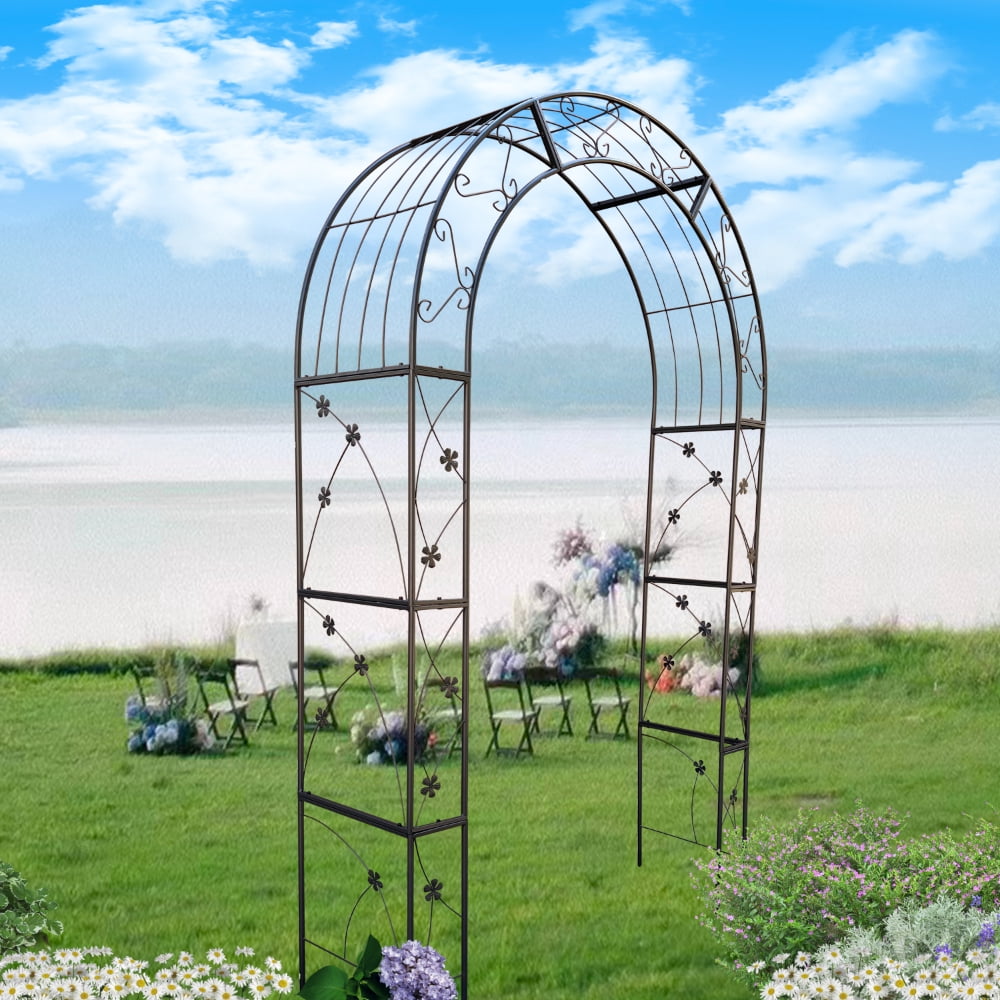 Metal Garden Arch Trellis Climbing Plants Outdoor Event Decor - Walmart.com