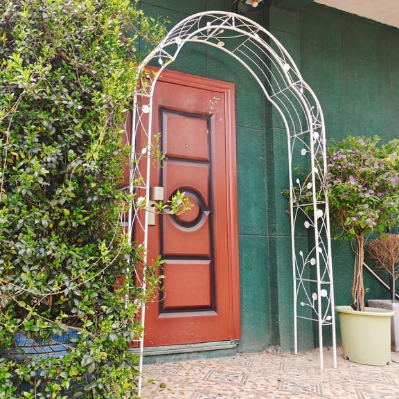 Metal Garden Arch Trellis for Climbing Plants, 7.5ft Tall Wedding Arbor with Gothic Design, Assemble Freely with 8 Styles
