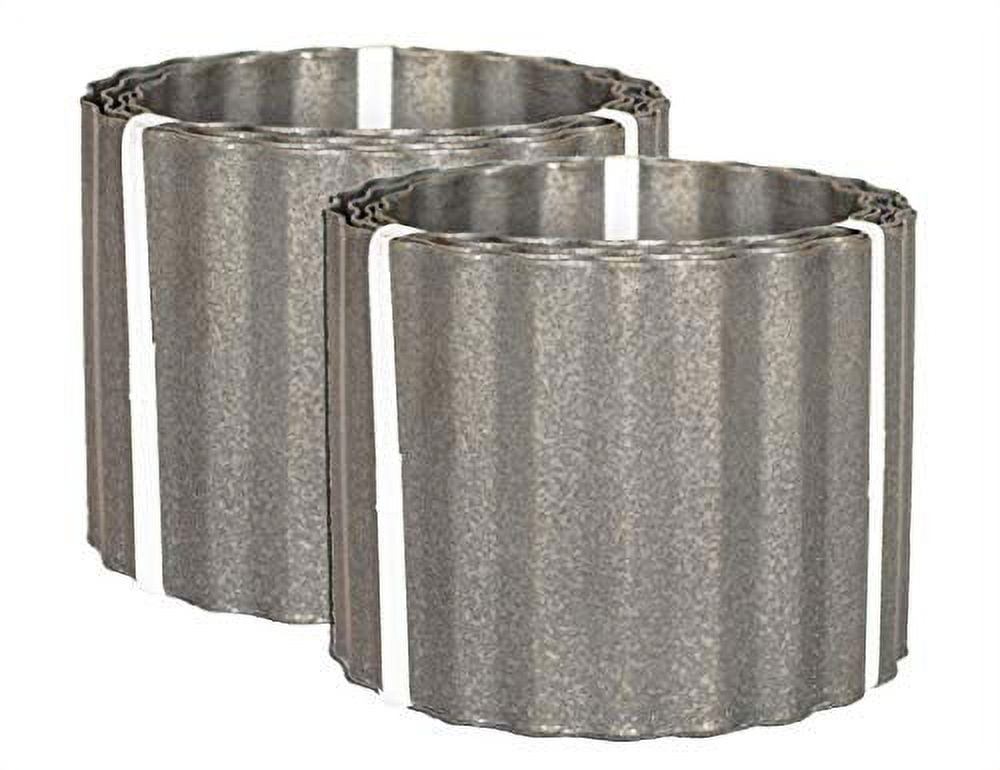 Metal Garden Border Edging 2 Pack Antique (Gray) 6" Tall Dakota
