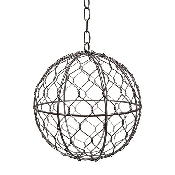 Metal Garden Decor | Rustic Farmhouse Decor Round Hanging Wire Basket for Outdoor Garden Decor and Patio Decorations Outdoor