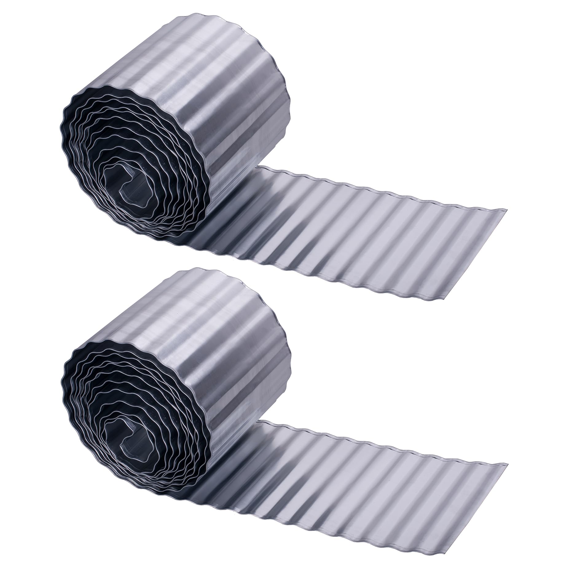Metal Garden Edging，8inch*40FT Landscape Edging (40FT, 8 Inch Silvery ...