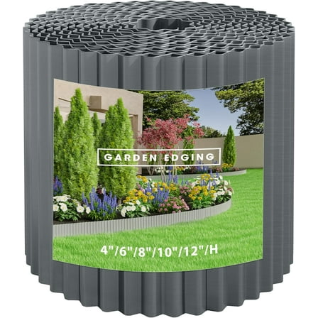 Metal Garden Edging Border, Corrugated Steel Landscaping, DIY for Lawn (8 Inch x 20FT)