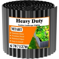 MTART Metal Garden Edging 6Inch x 40FT Corrugated Steel Garden Landscaping Border for DIY Flower Beds, Lawns, Pathways, Tree Rings, Yards(Black)
