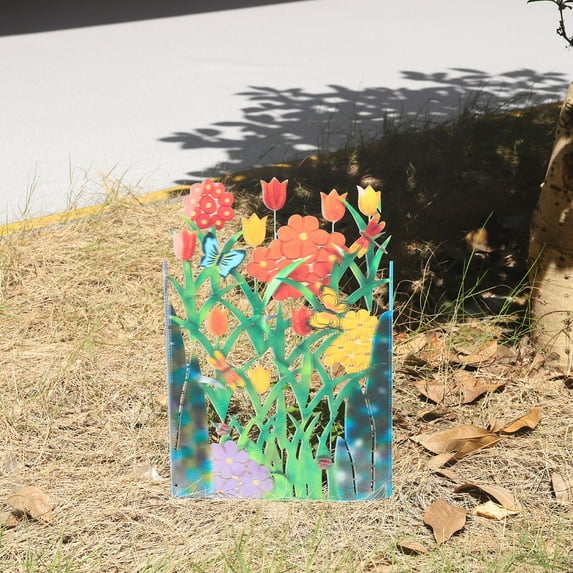 Metal Garden Fence Decorative Flowers Lady 𝐁ug Design Wire Panel Border Edge Gate Flower Bed Fencing Picket Animal Barrier for Yard Patio 𝐋awn 𝐋andscape Gardening Decorations