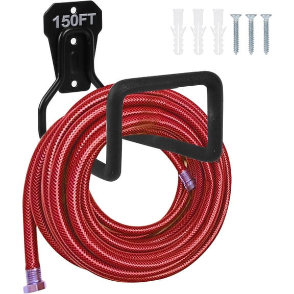 Metal Garden Hose Holder - Heavy Duty Hose Hanger Wall Mounted Water Hose Holder for Outside Yard, Sturdy Hose Reel Hose Hooks for Water Hose, Extension Cords