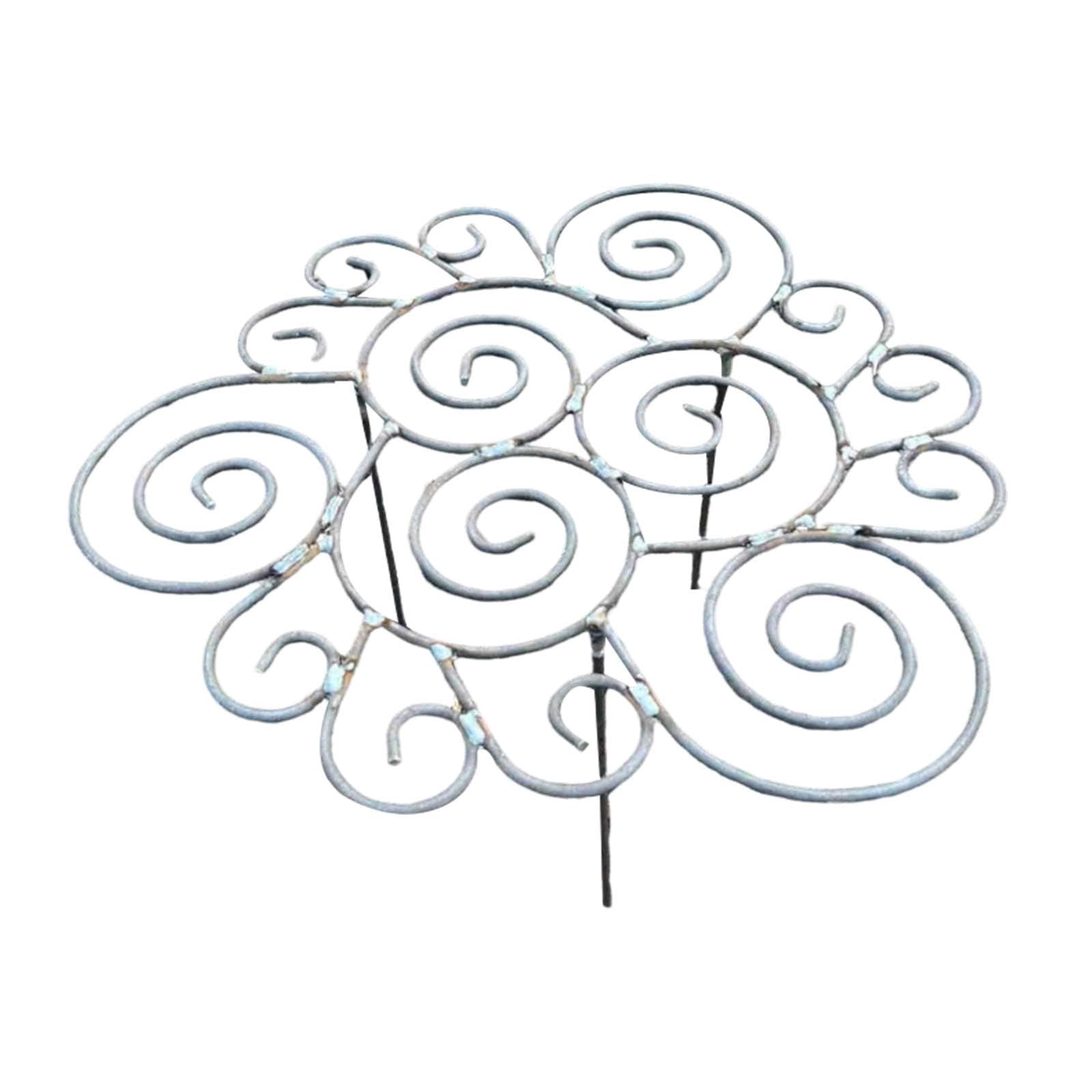 Metal Garden Plant Support Ring Flexible Adjustable Vine Climbing Holder Sturdy Iron Frame Plant Growth Support for Flower Vegetable Tomato Silver
