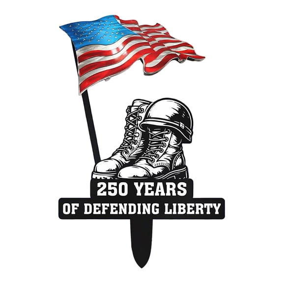 Metal Garden Stake, 250 Years of Defending Liberty, Metal Memorial Garden StakeGrave Marker Name Sign Remembrance Stake Decor Sympathy(1pc)