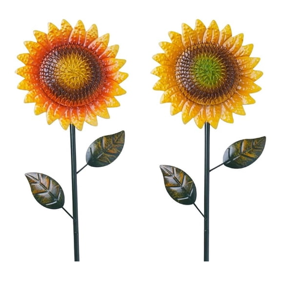 Metal Garden Stakes Decor 2 Pack 39 Inch Outdoor Flower Stakes