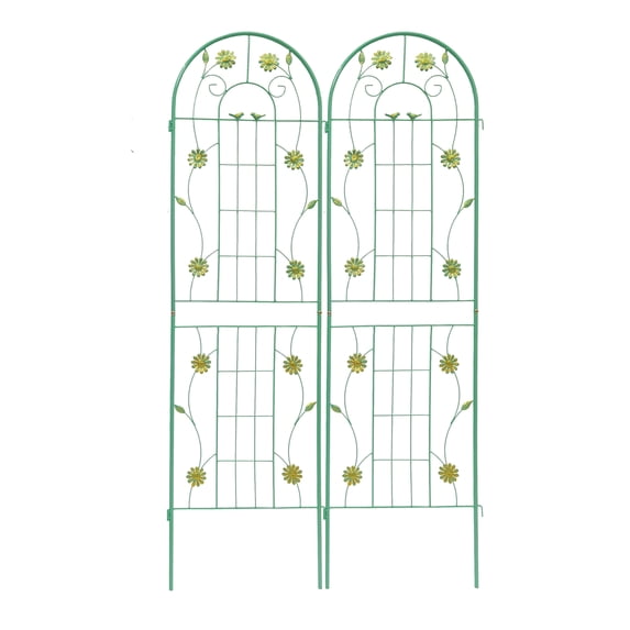 Metal Garden Trellis, 2 Pack Plant Support With Pre-drilled Holes, Rust-proof Metal Galvanized Pipe, 71"H Plant Support Rose Trellis Netting Trellis For Wedding