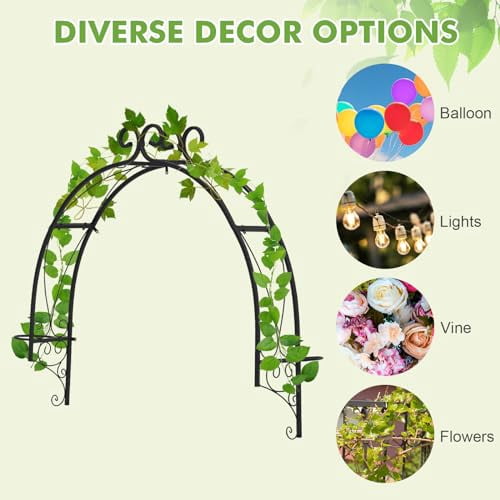 Metal Garden Trellis for Climbing Plants Wall Mounted, Outdoor Garden ...