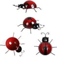 thumbnail image 1 of Metal Garden Wall Art Decorative Cute Ladybugs 4 PCS Live Lady Bugs Garden Decorations Outdoor Clearance Fence Yard Art Iron Yard Decorations Ladybug for Path, Lawn, Patio, Backyard, 1 of 6