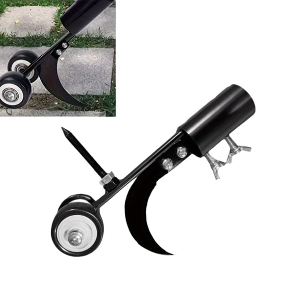 Metal Garden Weeder Roller Tool with Rotating Wheels, Manual Weed Remover for Lawn, Garden, Sidewalk Cracks and Patio Gaps
