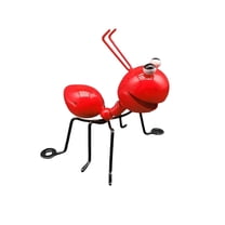 Metal Garden Yard Art – Cute Large Red Ant Sculpture for Outdoor Wall, Fence, Tree, or Lawn Decoration, Charming Garden Statue, Red, Outdoor Décor