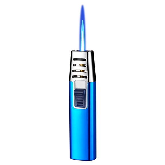 Metal Gas Torch Lighter With Flexible Neck, Windproof High Temperature 1300°C, Visible Fuel Window, Refillable Direct Flame For Household Kitchen, Welding, Outdoor Camping, BBQ, Small Portable Tool