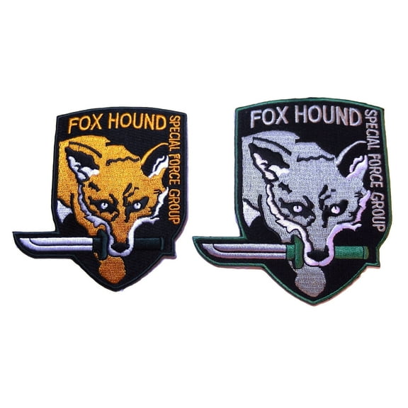 Metal Gear Fox Hound Special Forces (Set of 2) 3 3/4" Tall Embroidered Patch Set