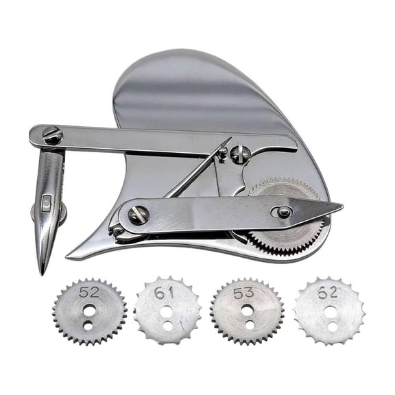 Metal Gear Line Drawing Tool 4 Replaceable Wheels Adjustable Nib Stainless Steel Precision Marking Ruler for Drafting Leather Craft DIY Journaling