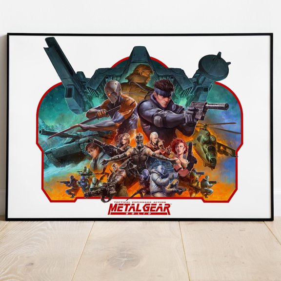 Metal Gear Solid Frameless Wall Art Print Solid Snake Game Gift, Unframed Poster