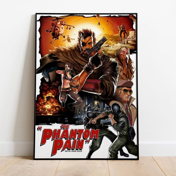 Metal Gear Solid Game Big Boss Wall Art Rolled Print 2, Stretched Canvas