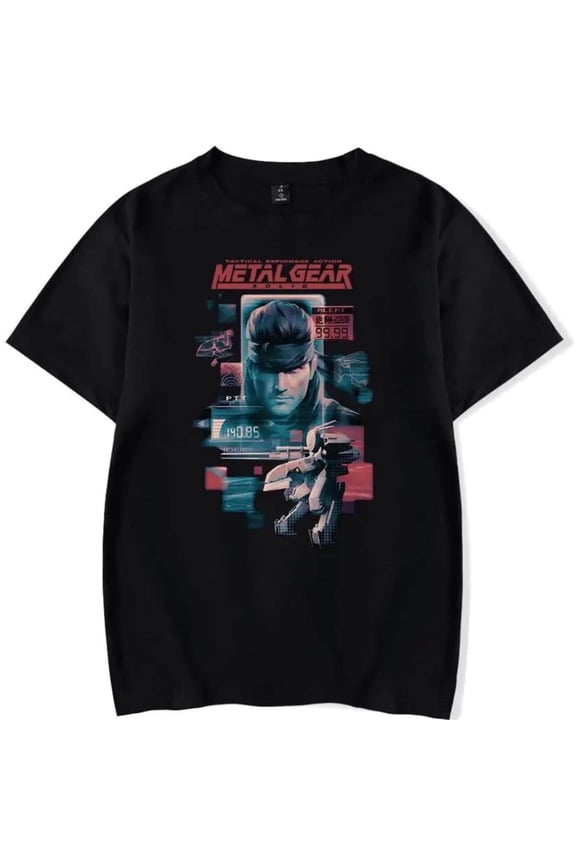 Metal Gear Solid Merch T-shirt, Unisex Cool Gaming Short Sleeve Shirt, Solid Snake Hound Tops Tee, Metal Gear Beach Tee, Unisex Fashion Tees