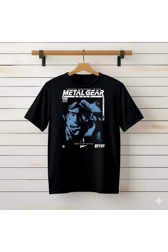 Metal Gear Solid T-shirt, Solid Snake###TeaBagTeaHouse, Unsiex Shirt