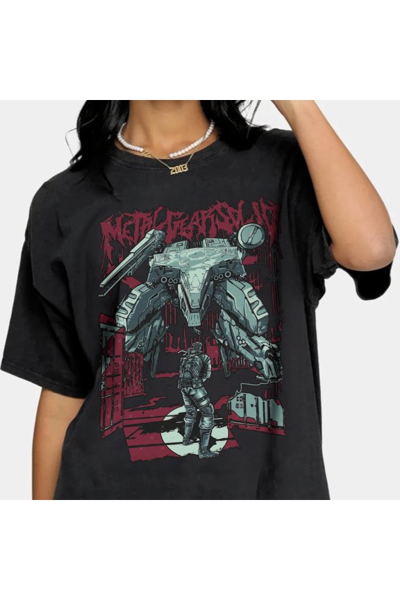 Metal Gear Solid Unisex T-shirt, Retro Vintage Apparel, Short-Sleeve Top Tees,Bootleg Classic Shirt, Fashion Unisex Tee,Funny Metal Gear Tee