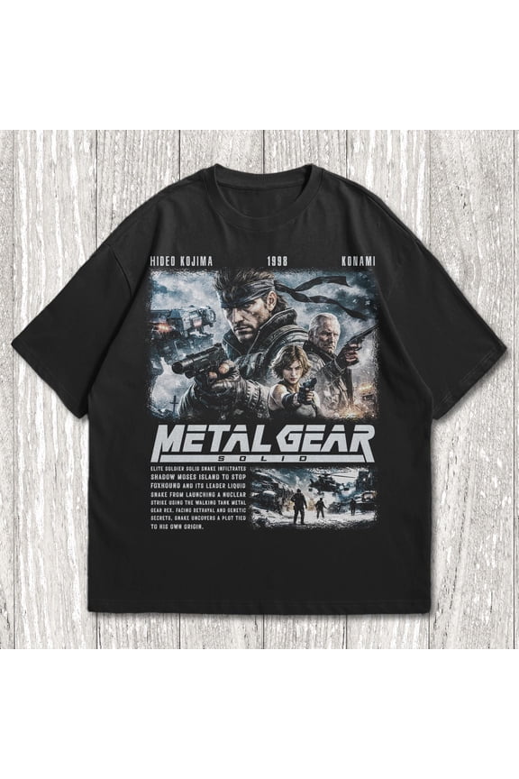 Metal Gear Solid Unisex Tee, Metal Gear Solid T-shirts, Big Boss Shirt, Solid Snake Tee, MGS Shirt, Retro Vintage Apparel, Short-Sleeve Tee