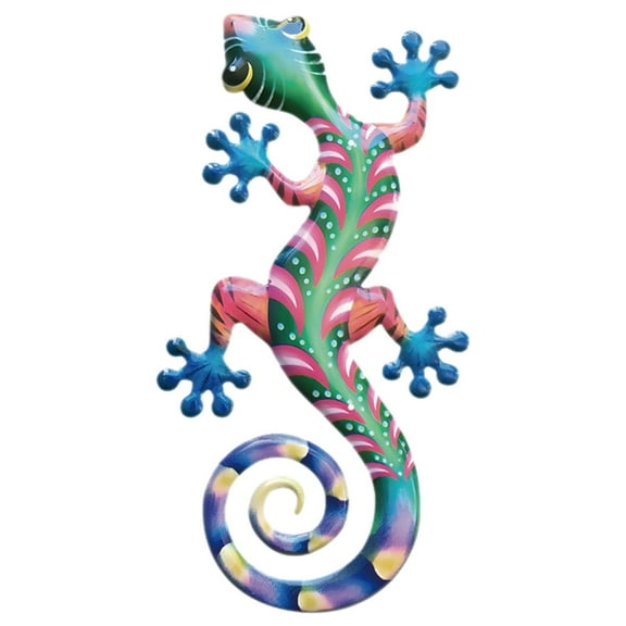 Metal Gecko Wall Decor Lizard Wall Sculpture Garden Art Hanging Indoor Outdoor Suitable for Patio Porch Fence Living Room Patio Decor