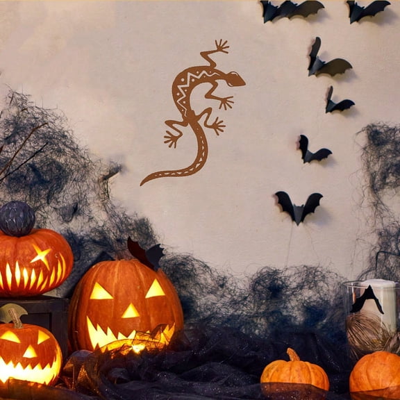 Metal Gecko Wall Decoration, Metal Wall Art Lizard 3D Wall Silhouette Metal Wall Decor, Bedroom Living Room Decor Sculpture