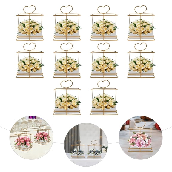Metal Geometric Gold Centerpiece Elegant Wedding Centerpieces for Tables 10 Pcs