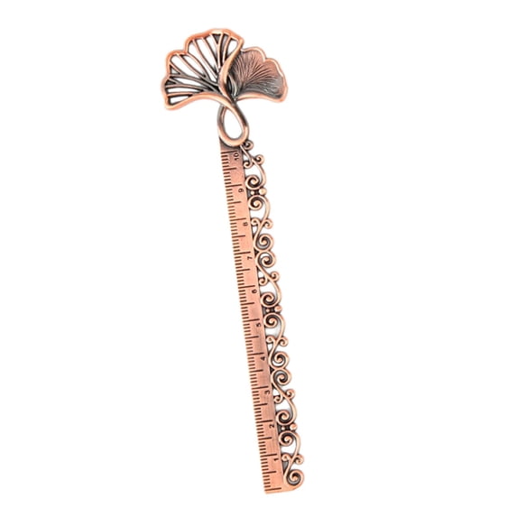 Metal Ginkgo Ruler Bookmark Template Ruler Cutout Straight Party Favors Decorative Reading Book Markers for Reading Presents Children Girls B