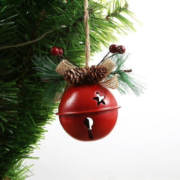Metal Glass Ball Vintage Style Christmas Decorations - Christmas Tree Hanging Ornaments Tin Santa Snowman Decorations Hanging Pendants Ornaments Christmas Ornament(Red)