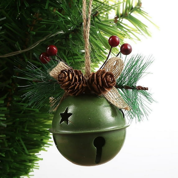 Metal Glass Ball Vintage Style Christmas Decorations - Christmas Tree Hanging Ornaments Tin Santa Snowman Decorations Hanging Pendants Ornaments Christmas Ornament(Green)