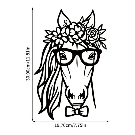 Unique Horse With Flowers Wall Decor Horse Metal Wall Decor, Plaque Steel Art Geometric Bedroom Ornaments Cut Out For Home