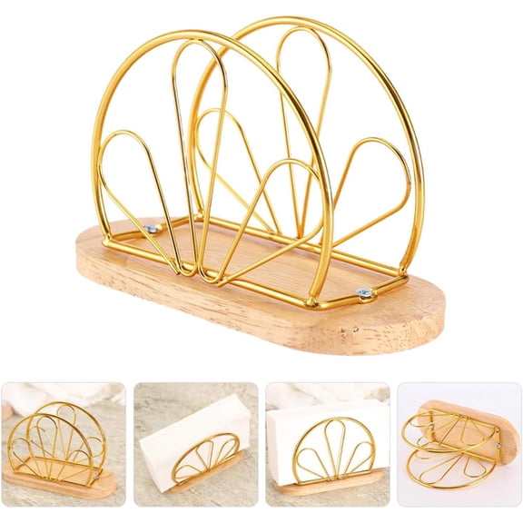 Metal Gold Cocktail Napkin Holder for Table Bathroom Kitchen Counter Top Napkins Holder