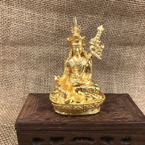 Metal Gold Color Mini pocket buddha staue altar decor Tibetan Nepal Guru Padmasambhava statue portable praying worship idol buddha offering
