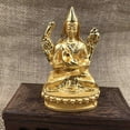 thumbnail image 1 of Metal Gold Color Mini pocket buddha staue altar decor Tibetan Nepal Master Tsongkhapa statue portable praying worship idol buddha offering, 1 of 6