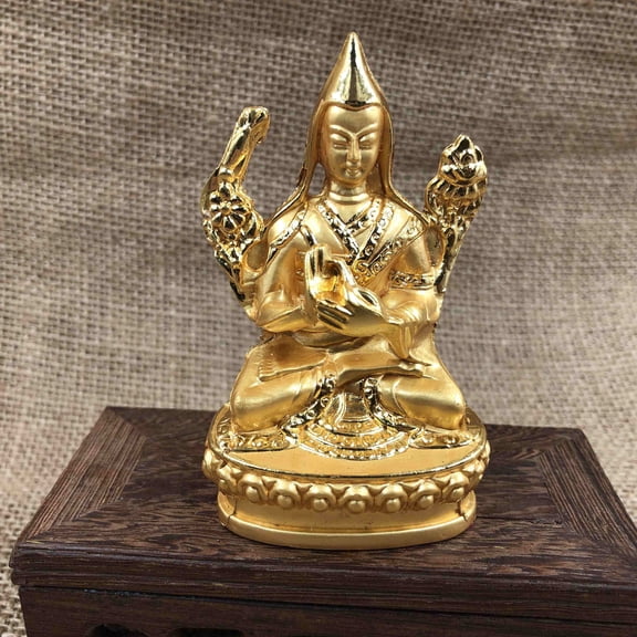 Metal Gold Color Mini pocket buddha staue altar decor Tibetan Nepal Master Tsongkhapa statue portable praying worship idol buddha offering