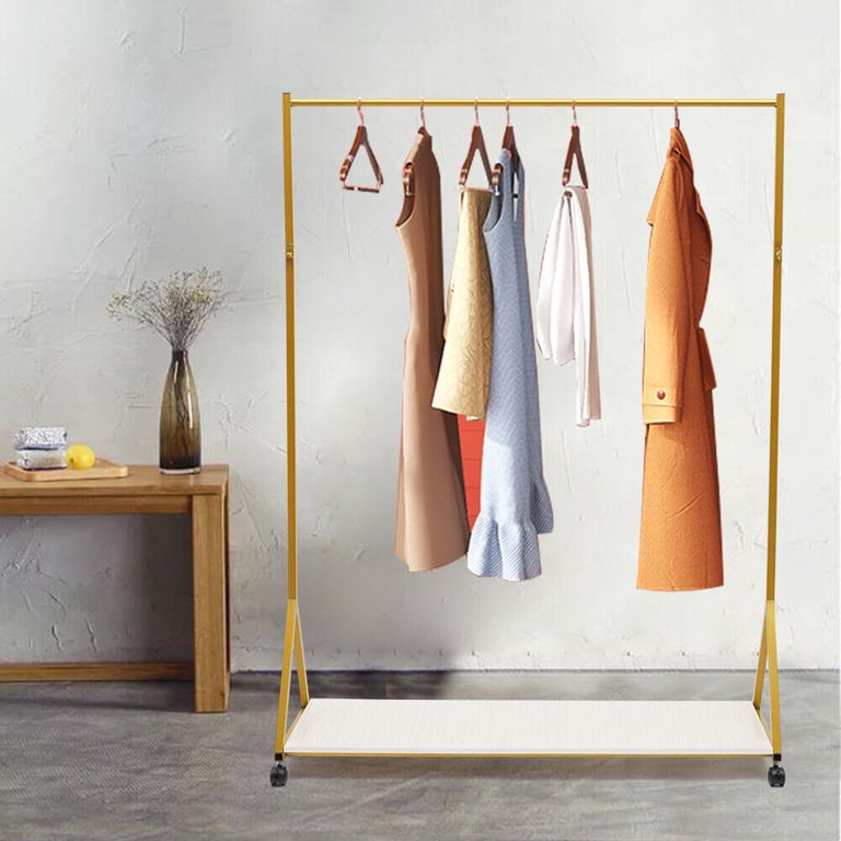 Metal Gold Garment Rack Clothes Stand Bridal Wedding Dress Holder Floor  Hanger with Wheels - Walmart.com