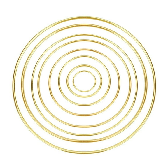 Metal Gold Rings for Crafts, Set of 6 Pieces Assorted (7 inch/ 8 inch/ 9 inch/ 10 inch/ 11 inch/ 12 inch)