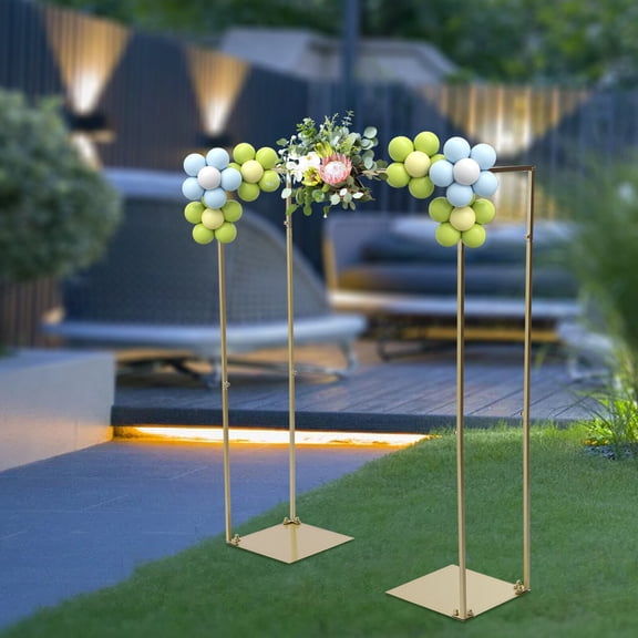 Metal Gold Wedding Arch Metal Flower Stand Floor Flower Rack Venue Decor 47.2"