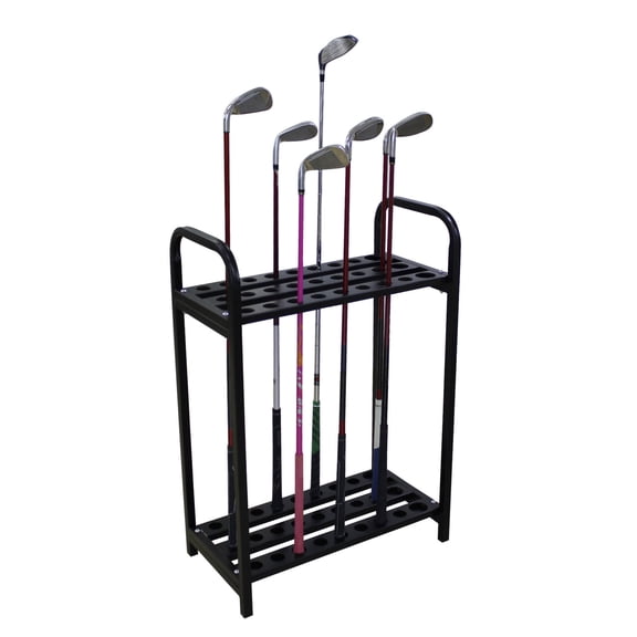 Metal Golf Club Holder Organizer - 27 Club Display Rack, Durable Golf Shelf Stand for Storage and Wall Mount