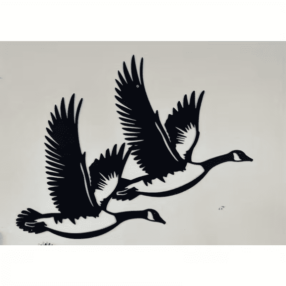Metal Goose Wall Art, Black Iron Animal Wall Decor for Indoor Home Spaces