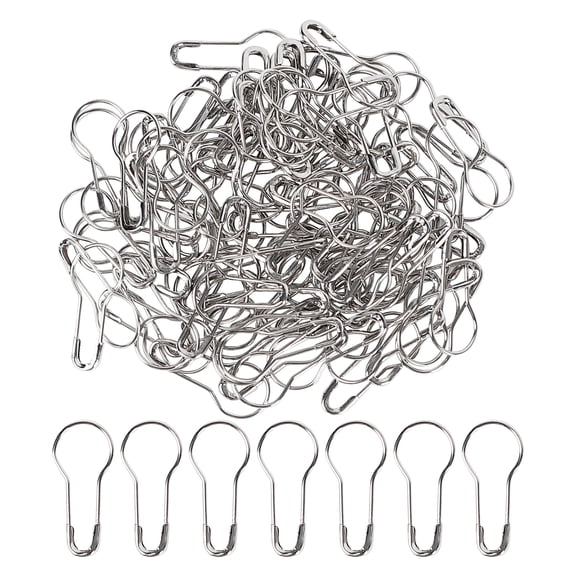 Metal Gourd Safety Pins 100pcs, Silver Tone Bulb Calabash Small Safety Pins Breastpin Needles Crochet Stitch Markers for Clothes Crafting Knitting