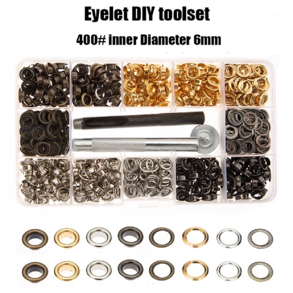 400 Piece Metal Grommet Kit, 3/16 Inch Grommets and Eyelets Set with Installation Tools, TIKA