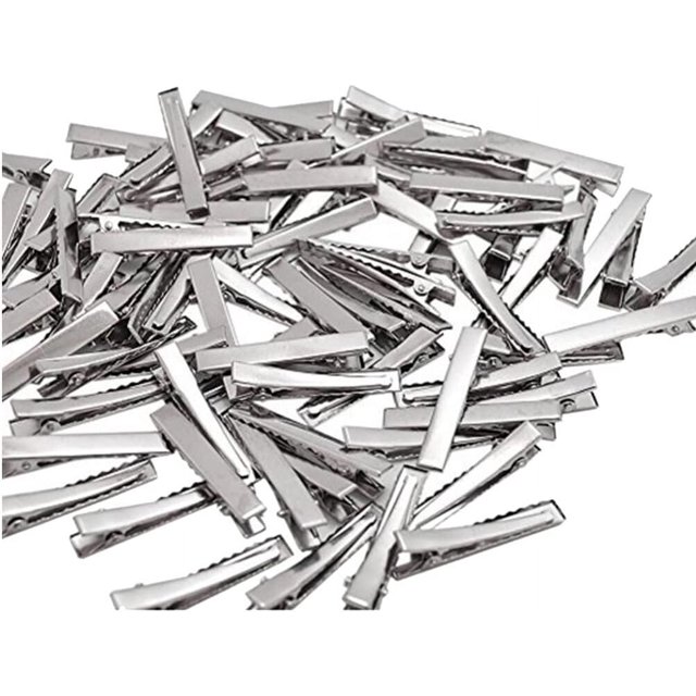 Metal Hair Claw Clips 100Pcs Flat Single Prong Hair Clips Metal Single